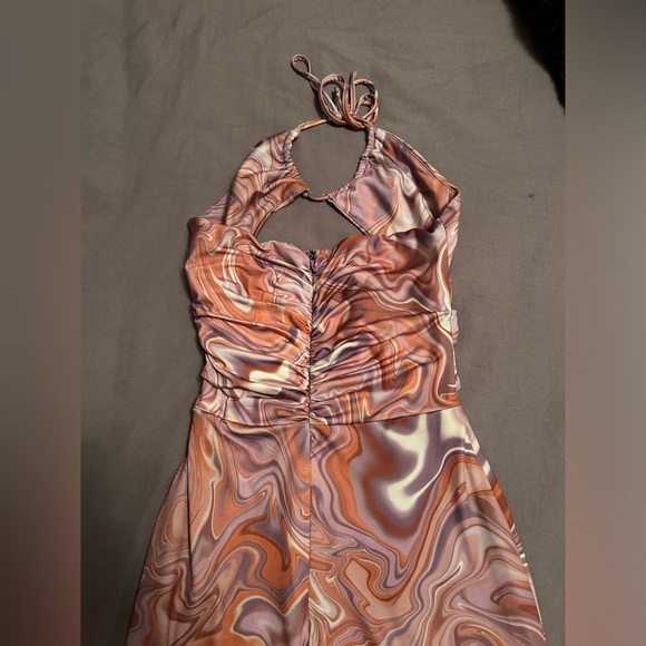 Multicolor Halter Cut-Out Dress - Picture 4 of 9